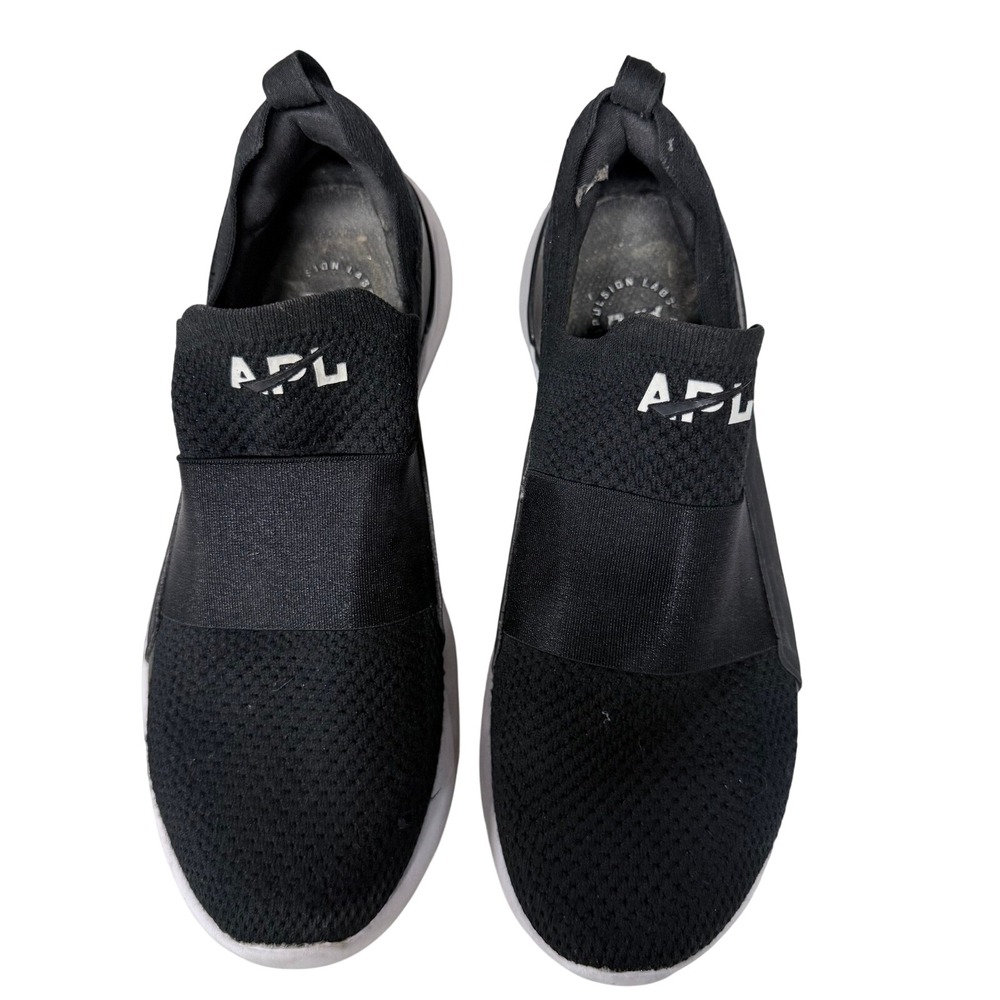 APL TechLoom Bliss Womens Black White Slip On Running Shoes Sneakers 8 0721XC‎
